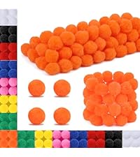 Amazon.com: UOOU Pom Poms,1inch Orange Craft Pom Poms,Solid